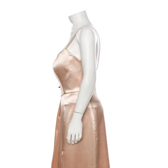 NWT JENNY YOO Satin Evening Gown Full Length - Picture 3 of 8